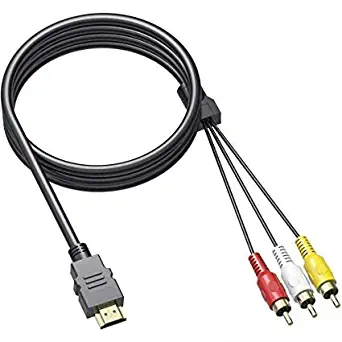 HDMI to RCA Cable, HDMI Male to 3RCA AV Composite Male M/M Connector Adapter Cable Cord Transmitter (NO Signal Conversion Function), One-Way Transmission HDMI to RCA Cable for TV HDTV DVD