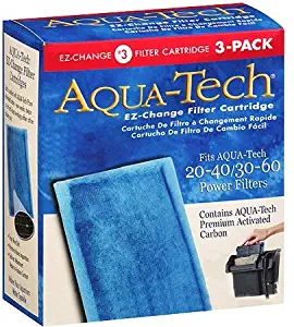 Aqua-Tech EZ-Change #3 Activated Carbon Filter Cartridges for 20-40 / 30-60 Gallon Aquarium Power Filters, 3 Pack