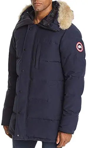 Carson Slim Fit Hooded Parka with Genuine Coyote Fur Trim Admiral Blue