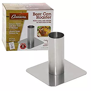 Beer Can Roaster - Stainless Steel BBQ Beer Can Chicken Roaster with Instructions and Recipes