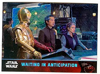 Leia C3P0 Admiral Statura trading card Star Wars Force Awakens Refractor Chrome Edition 2015 Topps #95 Carrie Fisher Ken Leung