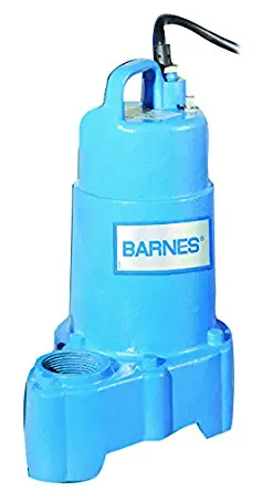 Barnes 112547 Model SP33 Submersible Cast Iron Sump Pump – 1/3 HP, 3,000 GPH, 10' Cord, No Float Switch, For Residential Use