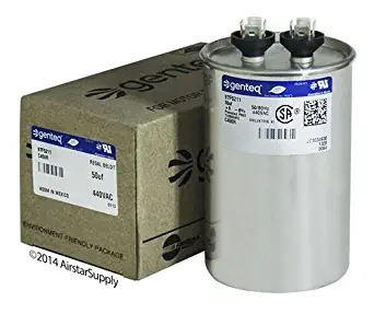 Genteq • 50 uF MFD x 440 VAC GE Industrial Replacement Capacitor Round # C450R / 97F5211