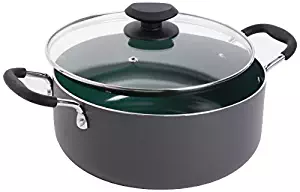 Gibson Home 92138.02 Hummington 5 Quart Ceramic Non-Stick Dutch Oven with Glass Lid, Green