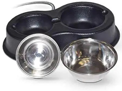 K&H Manufacturing Thermo-Kitty Cafe Heated Food & Water Bowl, Stainless/Black, 30W