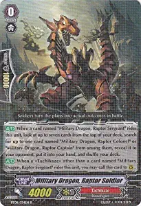 Cardfight!! Vanguard TCG - Military Dragon, Raptor Soldier (BT08/034EN) - Blue Storm Armada