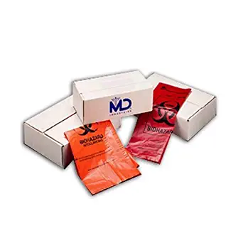 Medegen 8-705 Bag, External Indicator, 280°F Maximum Autoclave Temperature, Orange, 38" Width, 47" Length, Pack of 100