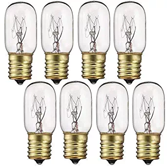 40 Watt Appliance Light Bulb, T8 Tubular Incandescen Light Bulbs, Microwave Oven Bulb, E17 Indicator Intermediate Base Light Bulb, 8 Pack