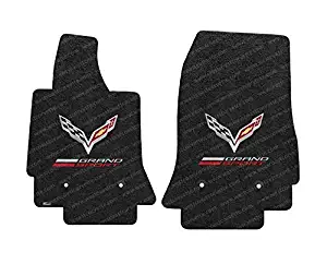 Corvette Grand Sport w/ Crossed Flags Floor Mats - Lloyds Mats : Fits C7 Grand Sport - Jet Black