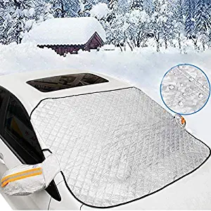 Car Windshield Hail Cover, Windshield Cover for Ice and Snow With 4 Layers Protector & Magnets Double Fixed Design All Weather Outdoor Car Snow Covers,UV-resistant Windshield is Fits Any Car