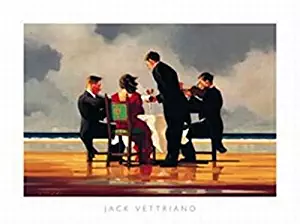 Elegy For A Dead Admiral, Art Print Poster by Jack Vettriano, Overall Size: 31.5x23.5, Image Size: 26.5x18