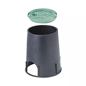 NDS Inch, Black/Green 107BC Standard Series Round Valve Box Overlapping Cover-ICV, 6-Inc, 6'' B/G, Black & Green