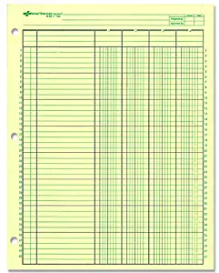 NATIONAL Analysis Pad, 4 Columns, Green Paper, 11 x 8.5" 50 Sheets (45604)