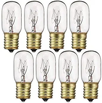 40 Watt Appliance Light Bulb, T8 Tubular Incandescen Light Bulbs, Microwave Oven Bulb, E17 Indicator Intermediate Base Light Bulb, Dimmable - Warm Whte Glow, 8 Pack