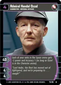 STAR WARS TCG THE EMPIRE STRIKES BACK ADMIRAL KENDAL OZZEL (A) 73U