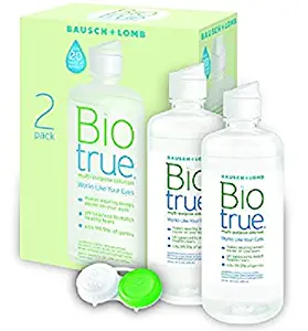 Bausch + Lomb Biotrue Contact Lens Solution for Soft Contact Lenses, Multi-Purpose, 10 Ounce Bottle Twinpack (Includes Free Contact Case)