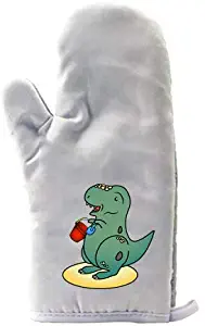 Hat Shark Baby T-Rex Dinosaur Playing at The Beach by The Ocean Fun Cute - Barbecue Baking Oven Mitt (King)