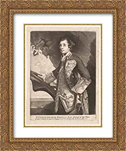 Sir Joshua Reynolds - 20x24 Gold Ornate Frame and Double Matted Museum Art Print - Sr. George Bridges Rodney, Rear Admiral of The Blue.