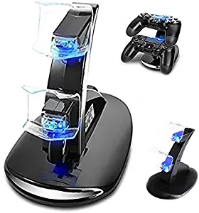 Achieer PS4 Controller Charger, Dual USB Charging Charger Docking Station Stand for Playstation 4 Controller