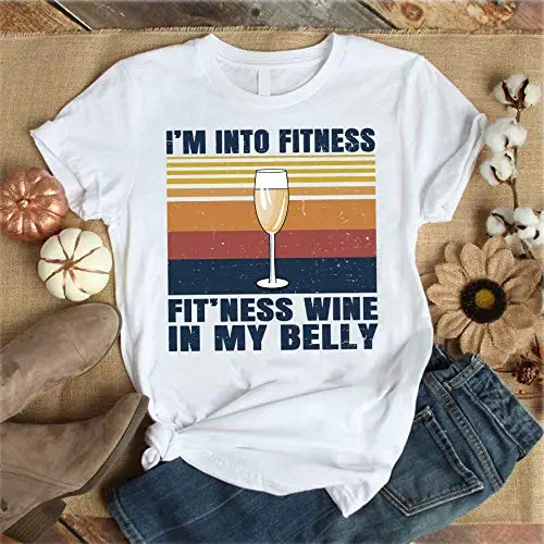 I'm Into Fitness Fit'Ness Wine In My Belly Shirt Funny Summer Gift Tshirt Gift Husband Ladies Tee Tank Top, Hoodie Long Sleeve