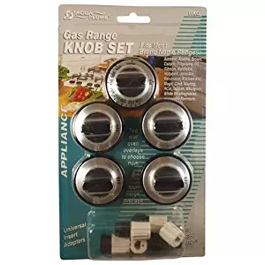 Aqua Plumb RKG Gas Range Knob Set Replacement, Black with Silver Overlay, by Aqua Plumb