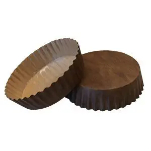 Solut 22078 PET Fluted Wall Round Baking Cup, 8-Ounce Capacity, 4-1/2" Diameter x 1-1/8" Depth, Solid Brown (Case of 720)