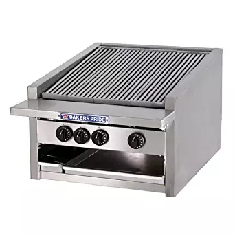 Liquid Propane Bakers Pride L-36R Gas Countertop Radiant Charbroiler High Performance Low Profile 36