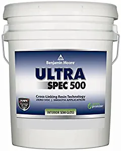 Benjamin Moore Ultra Spec 500 Interior Paint - Semi-Gloss Finish (5 Gallon, White)