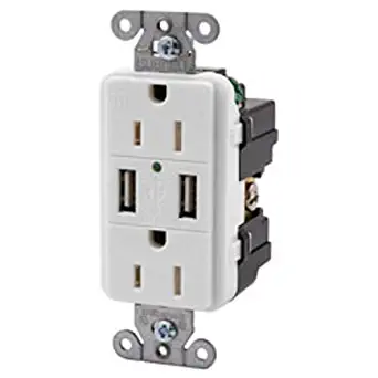 Hubbell Wiring Systems USB15X2W USB Receptacle