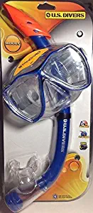 U. S. Divers Snorkel Set Blue Snorkel & Mask Adult Standard Splash Guard