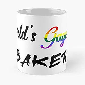Gayest Baker Lesbian Greatest Lgbt Worlds Gay Rainbow Pride The best 11oz marble ceramic coffee mug
