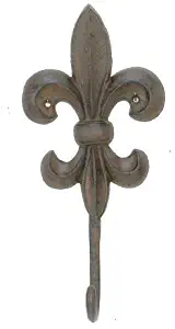 Wall Hook - Fleur De Lis Cast Iron Coat Hook & Key Rack (1)