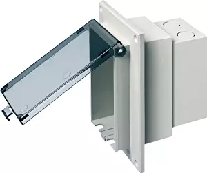 Arlington DBVR1W-1 Low Profile IN BOX Electrical Box with Weatherproof Cover for Flat Surface Retrofit Construction, 1-Gang, Vertical, White