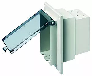 Arlington DBVR1C-1 Low Profile IN BOX Electrical Box with Weatherproof Cover for Flat Surface Retrofit Construction, 1-Gang, Vertical, Clear