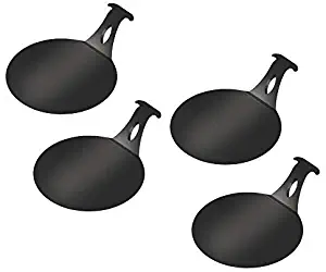 ARTEFLAME Burger Pucks, 6" Diameter Non-Stick Carbon Steel Discs for Cooking Burgers, Veggies, and Seafood On A BBQ Grill, 1/4" Carbon Steel, 6" Diameter, Set of 4