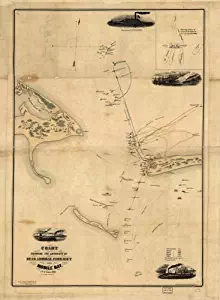 1864 Map Chart showing the entrance of Rear Admiral Farragut into Mobile Bay. 5th of August 1864 - S