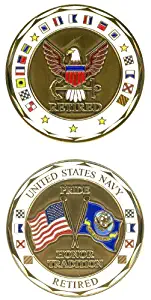 U.S. NAVY RETIRED Challenge Coin-Eagle Crest 2296