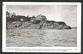 Admiral R E Peary summer home Eagle Island ME postcard 1930s