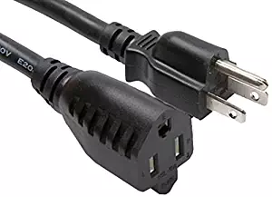 C&E CNE59083 3-Feet Outlet Saver Power Extension Cord NEMA 5-15R to NEMA 5-15P, Pack of 2