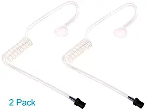 2 Pack Replacement Clear Acoustic Tube for Two Way Radio Earpiece and Headset, Surgical Grade UV Resistant Clear Tube, Replacement Coil Tube