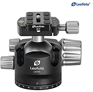 LEOFOTO LH-55 55mm Low Profile Ball Head Arca/RRS Compatible w Independent Pan Lock