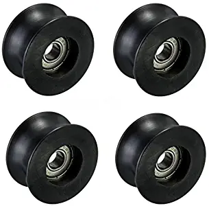 Letool 4pcs 608zz coated pa66 nylon 1.57inches bearing roller wheel 8x40x20mm U type groove pulley
