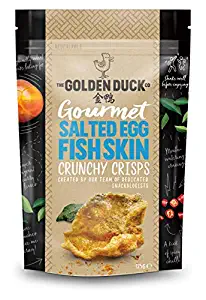 The Golden Duck Gourmet Salted Egg Yolk Fish Skin Crisps Chips (2 Pack)