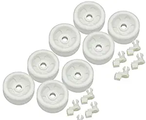 WD12X271 (8-Pack) Lower Dishrack Roller Kit for Whirlpool by PartsBroz - Replaces AP2039084, 2493, AH259136, DW113, DW604, EA259136, PS259136, WD12X0271, WD12X0426, WD12X0440, WD12X426, WD12X440