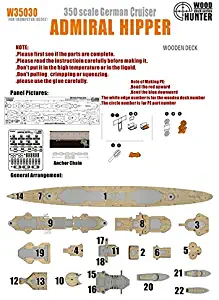 Hunter W35030 1/350 Wood Deck WWII German Cruiser Admiral Hipper for Trumpeter