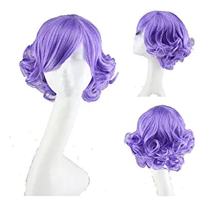 SIMUSTY Cheap Cosplay Wigs Lolita Short Curly Wigs (Purple)