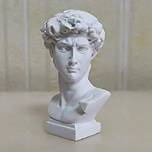 VAXMON Mini David Head Statue Resin Figurine David Sculpture Home Decor Sketch Ornaments 2.7" Tall (David)