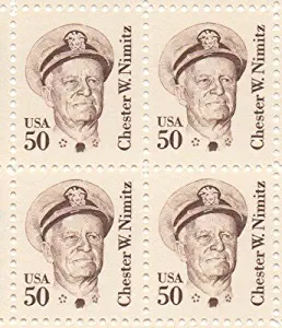 Chester W. Nimitz Set of 4 x 50 Cent US Postage Stamps NEW Scot 1869