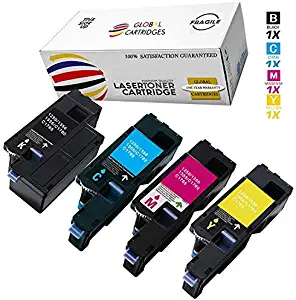 Global Cartridges Compatible Toner Cartridge Set Replacement for Dell 1250/1350 / 1355 / High Yield 331-0777, 331-0778, 331-0779, 331-0780(Black,Cyan,Yellow,Magenta)