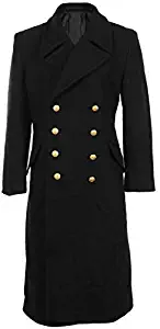 Mil-Tec Double Breasted Naval Great Coat (Black, 41-42 inch)